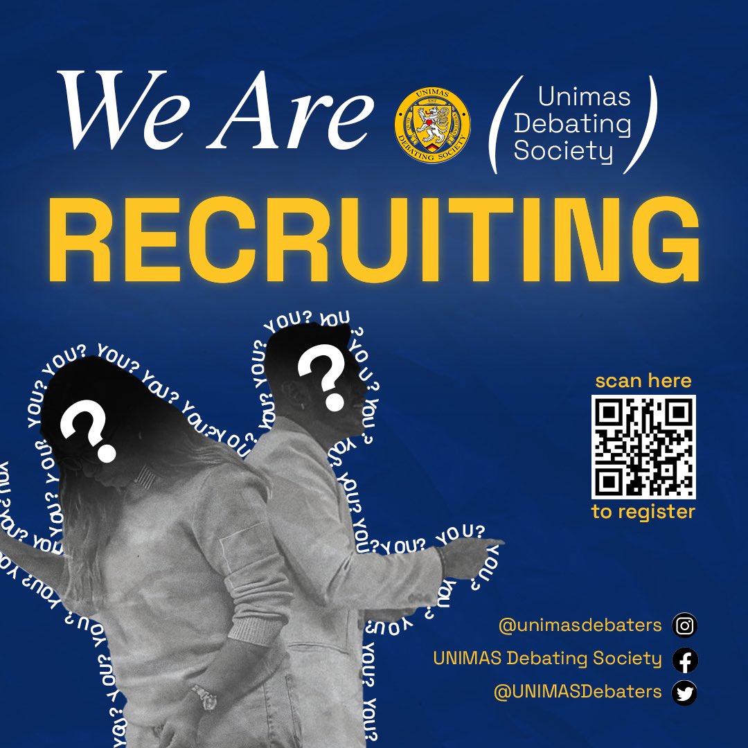 UNIMASDebaters's tweet photo. Interested to learn more about debating?  Want to train with a multi-award winning debate club?  

Come and Join UNIMAS Debating Society!!  

Build your public speaking and critical thinking skills. Travel the country and even stand a chance to go abroad. https://t.co/fo2DJxnZYE