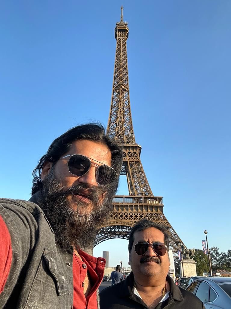 With my dear Thambi Vijay Yesudas in Paris for @arrahman Live in Concert. See You Paris on 13/10/23. Let’s Rock #mukkabula mukkabula