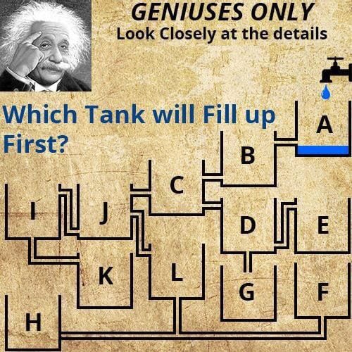 どのタンクが初めに満タンになりますか？

これ解ける人は天才らしい