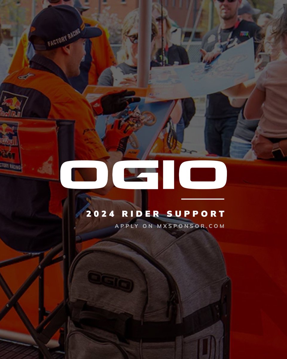 MXSponsor's tweet photo. Up your bag game! 🎒

GET SPONSORED BY OGIO.

OGIO POWERSPORTS, the leading Powersports luggage company since 1987, is looking forward to supporting the sport with another great year of racing and sponsorship.

Visit https://t.co/z3htBxEtWg to apply. https://t.co/8NalF6kaeL