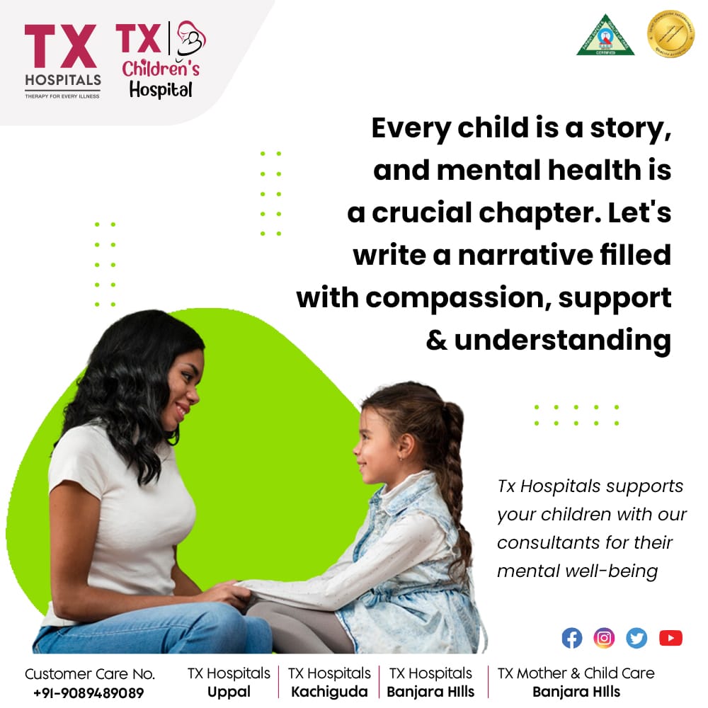 Every child's journey is a unique story, and at TX Hospitals, we're here to ensure that their mental health chapter is filled with compassion, support, and understanding.

#MentalHealthAwareness #ChildCare #SelfCare #Mindfulness #healthcare #TXHospitals #HealthyMindHealthyLife
