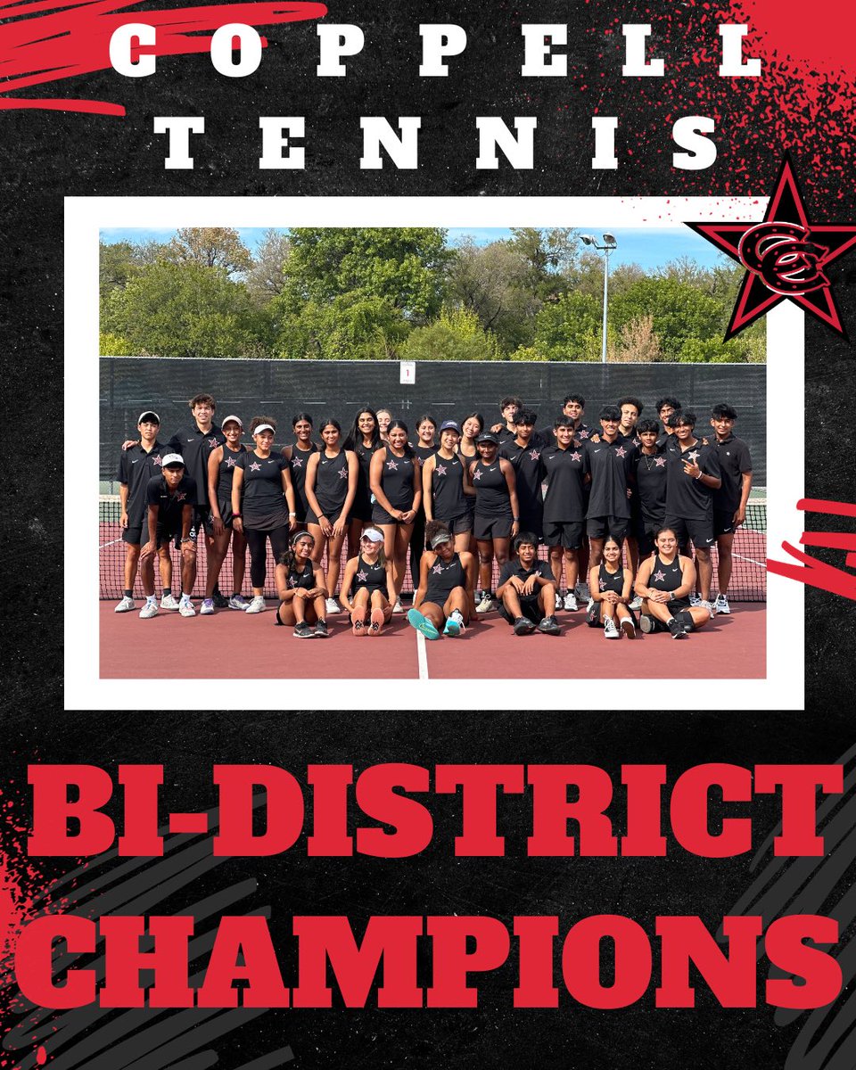 Another solid team win in the books! Bi-District Champions, moving on to Area! 🤠🎾🏆 #CFND #LetsRide