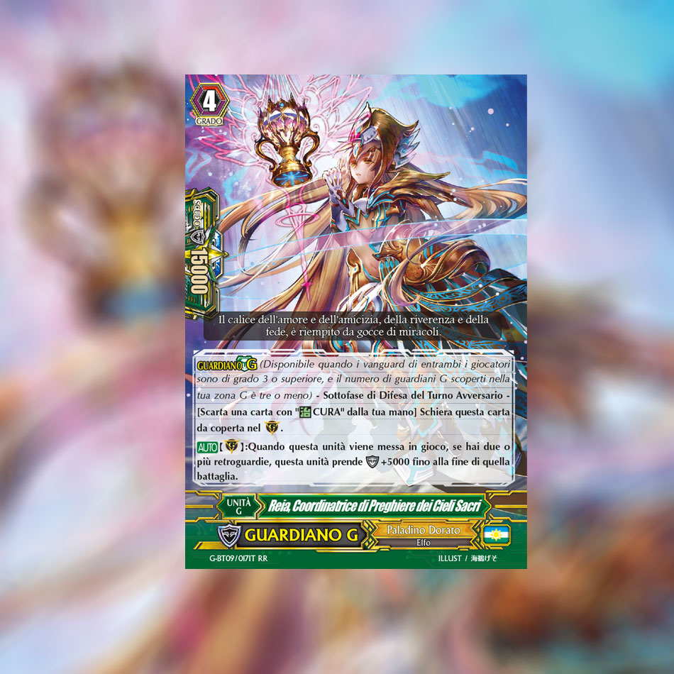 cfvanguardit's tweet photo. La carta spoiler di oggi è "Reia, Coordinatrice di Preghiere dei Cieli Sacri".
#cfvanguard #GBT09 #PaladinoDorato https://t.co/xxTWxCXvH1