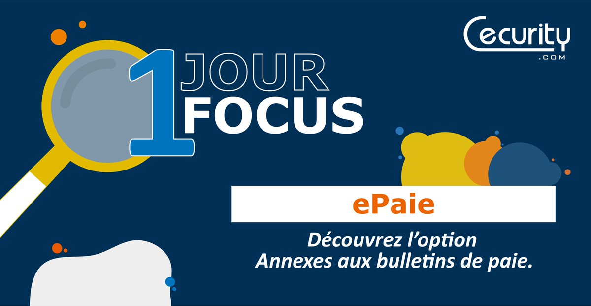 [#1jour1focus 🔎] Nous vous proposons de (re)découvrir l'option annexes aux bulletins de paie avec l'offre ePaie pour transmettre à vos salariés différents documents en même temps que leurs bulletins de paie. 

Pour en savoir plus ou activer l'option : cecurity.com/contact/