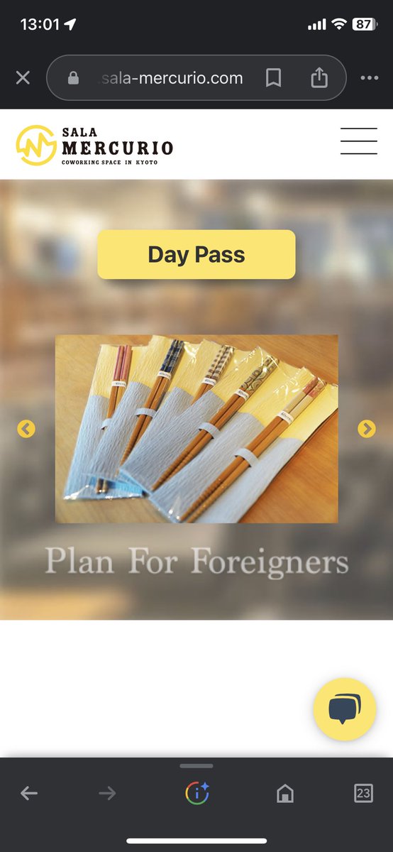 salamercurio's tweet photo. Salamercurio [Plan For Foreigners]
We started a plan for foreigners.

京都へ旅行に来られる外国人の方が増え、コワーキングスペースをご利用されるお客様が来店されるようになりました。

この度、外国人向けの特別プランを公開いたしました。

詳しくはHPをご覧ください💁🏻‍♀️💁🏼‍♀️💁🏽‍♀️ https://t.co/qOSJMWuD7g