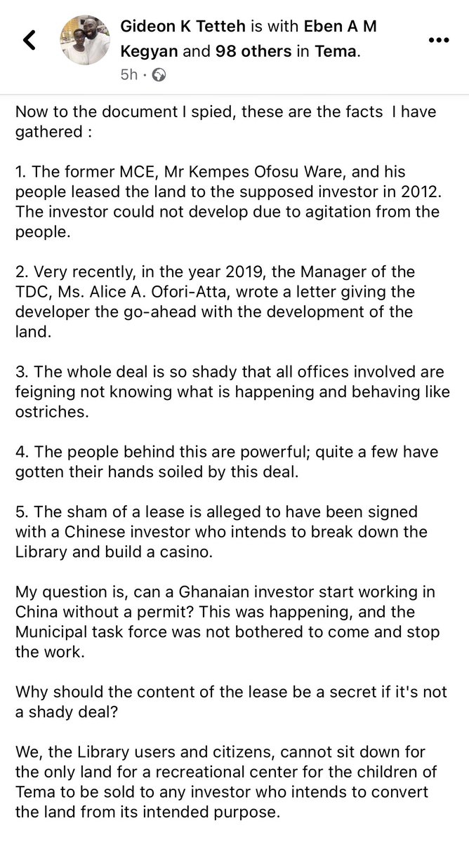 iQueiku's tweet photo. Update on the possible sale of the Tema Community library, at this point it's clear how callous we as a people are and have been. This is sad and unfortunate, from the sale of ramsar sites to the sale of community libraries and public spaces. 

#OccupyJulorbiHouse #FixTheCountry https://t.co/jQqbYdRFKJ