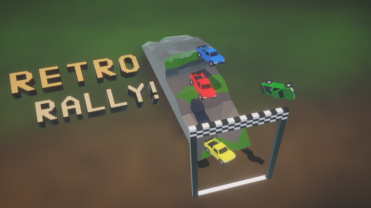 New title screen/promo image for Retro Rally! What do you think? #indiedev #indiegamedeveloper #unity3d #indiegame