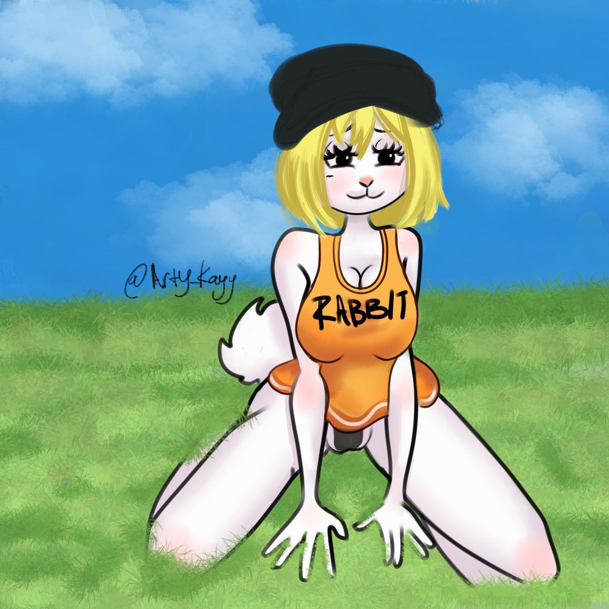 Renee2bc's tweet photo. We have a #nsfwart or carrot from one piece, it’s day 10 , the prompt is bunny , so would the be considered #furryart ? https://t.co/wOZa9STThO