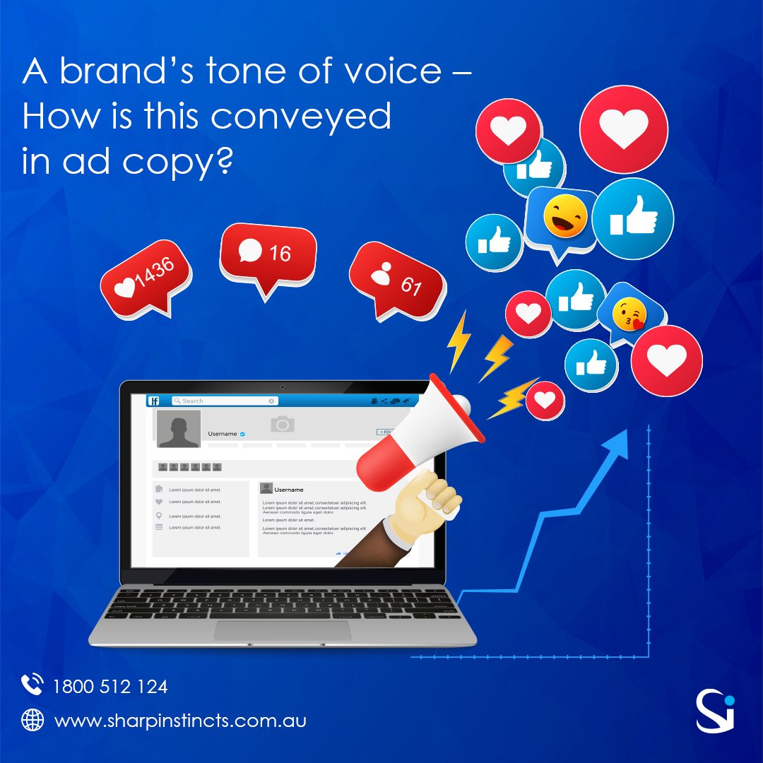 Sharp_Instincts's tweet image. A brand’s tone of voice – how is this conveyed in ad copy?
.
It can be a tricky one to navigate when first onboarding a new client, and can be critical in ensuring your tone matches the brand’s voice. 
.
You may have a client who is very corporate, or who may be a part of a l ...