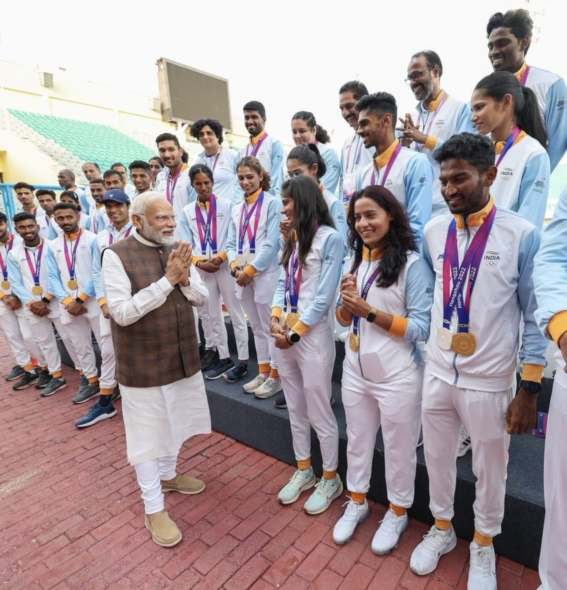 Delighted to meet our honourable Prime Minister Shri.@narendramodi ji 😊Thank you so much for taking your valuable time to meet and greet the 2022 Asian games contingent. Your support has immensely contributed towards the development of our Indian sporting ecosystem.