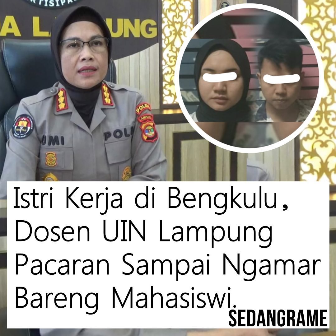 bung_madin's tweet photo. DOSEN UIN LAMPUNG KUMPUL KEBO DENGAN MAHASISWI

Berita Viral Sprt Prabowo, Israel, Gaza, Mangga &amp; Berani selalu membuat beranda Twitter ramai diperbincangkan. Hal itu membuat berita soal Dosen dgn biadabnya melakukan kumpul kebo dgn Mahasiswinya, yg ternyata sdh punya istri.
.
. https://t.co/nKBd9u0L4r