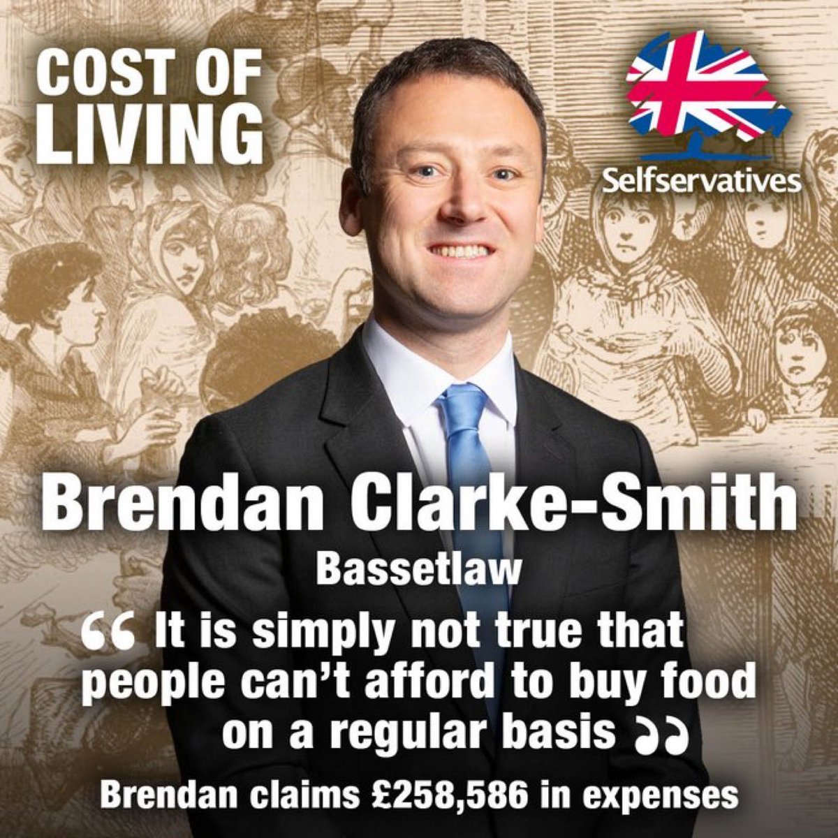 #BILLS TORY MP Brendan Clarke-Smith on higher food bills: 'It's untrue that people can't afford to buy food on a regular basis' Wow. Taxpayer subsidised HoC: 'Pressed chicken & caramelised onion with tarragon/chive jelly, pickled vegetables & thyme sourdough' at £2.84.