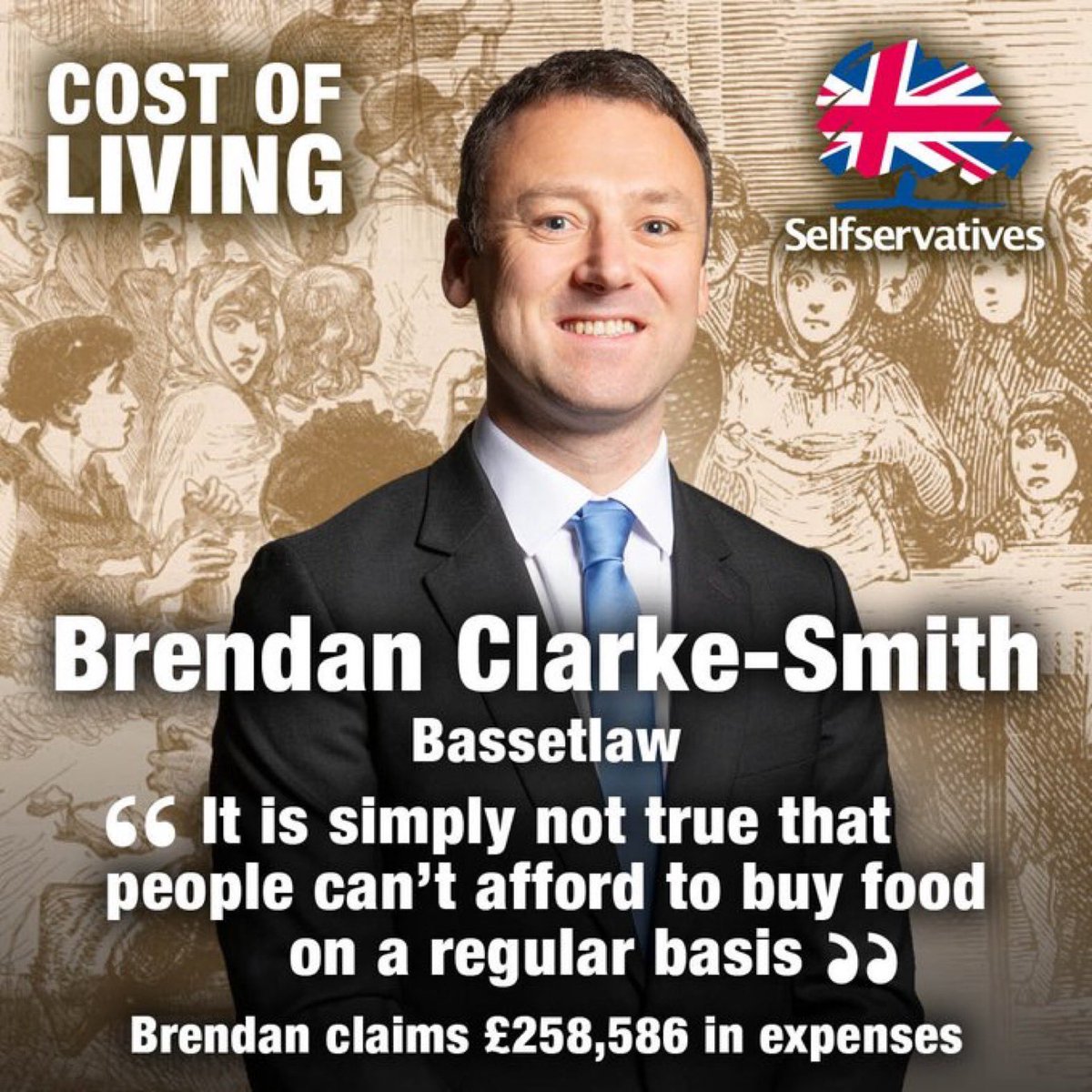 #BILLS

TORY MP Brendan Clarke-Smith on higher food bills:

'It's untrue that people can't afford to buy food on a regular basis'  Wow. Taxpayer subsidised HoC: 'Pressed chicken & caramelised onion with tarragon/chive jelly, pickled vegetables & thyme sourdough' at £2.84.