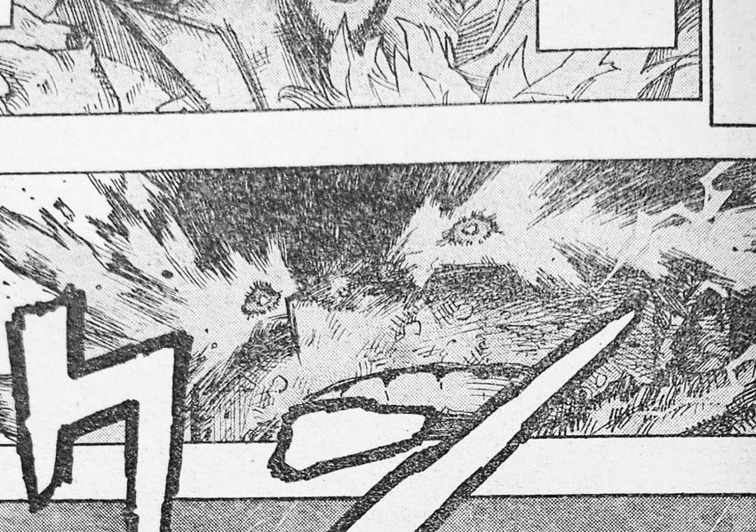 DR1XNS's tweet photo. CAN WE TALK ABOUT IZUKUS EYES GOING FROM THAT TO THIS JUST FROM SEEING KATSUKI #mhaspoilers #mha403 https://t.co/NXKhKUy09T
