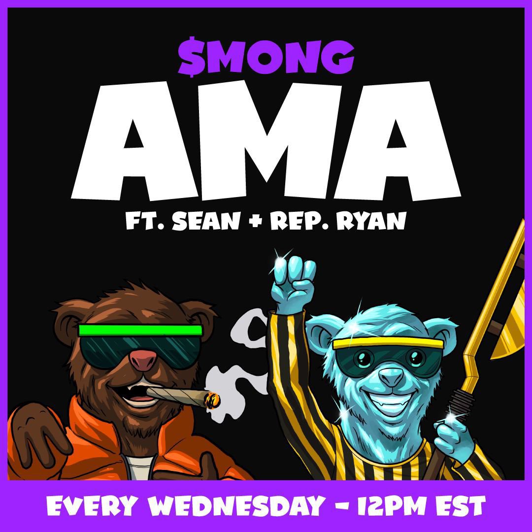 JOIN US FOR THE WEEKLY $MONG AMA SPACE! - WEDNESDAY AT 12PM EST!  #MONGLIFE 🙌