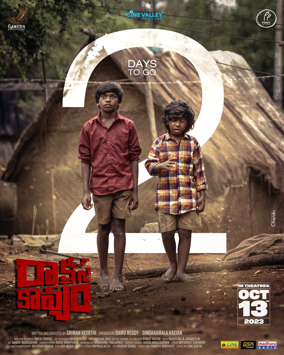 damukosnam's tweet photo. 2️⃣-DAYS TO GO FOR  #RaakshasaKaavyam 🥳

Make your weekend special with a delightful theatrical experience ❤️

 #GarudaProductions
 #PingoPictures 
#CinevalleyMovies

@abhainaveen @daya4feb @SrimanKeerthi @damukosnam @AnveshMichael @MadhuraAudio https://t.co/ybNCVbhkOD