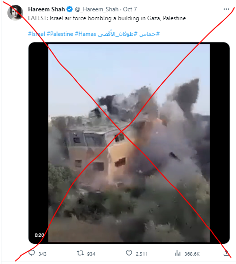 factopolis_pak's tweet photo. #FactCheck: Recent videos circulating, claimed to show the Israeli Air Force bombing targets in Gaza amid new escalations, are from May 2023. The Israeli government declared war on Hamas on 8 October 2023 following an attack by Al Qassam Brigades. 🕵️‍♂️📢#IsraelPalestine #Gaza https://t.co/HbkasPoDEg