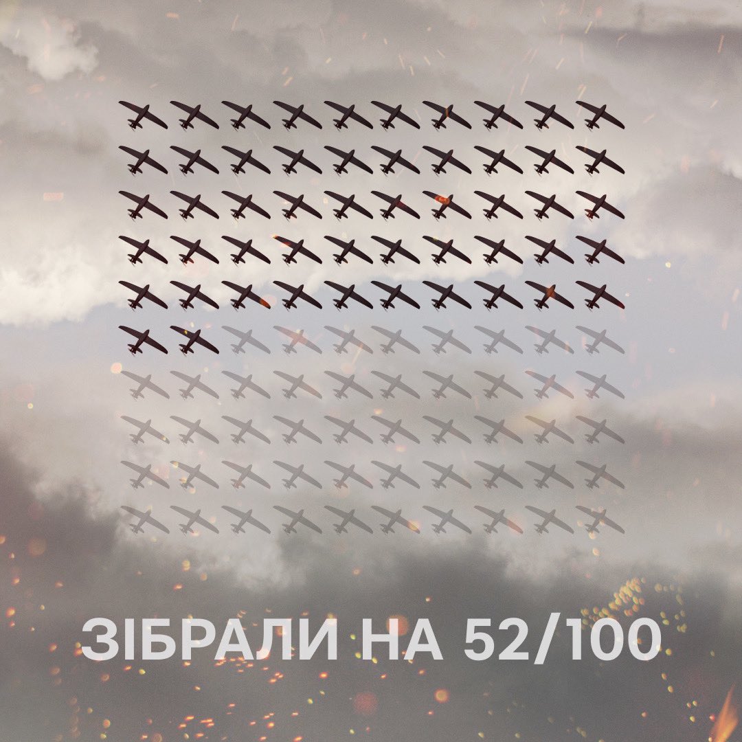 sternenko's tweet photo. За першу добу зібрали на 52 зі 100 дронів для ударів по так званій росії. 

Якщо донатили — поширте. 
Якщо ще ні — задонатьте і поширте😉 https://t.co/t5LeYxv81c