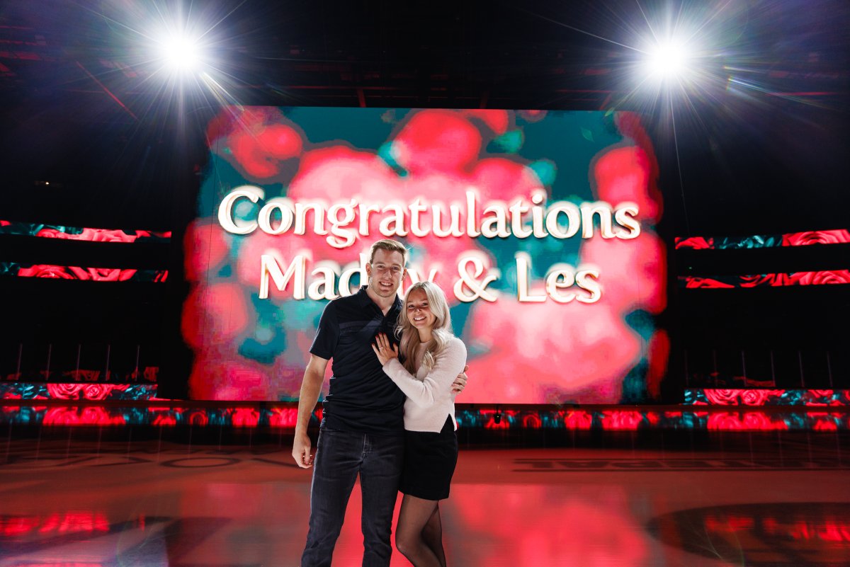 A very special day at the arena. 💍😻

Congratulations Maddy &amp; Les! 💚