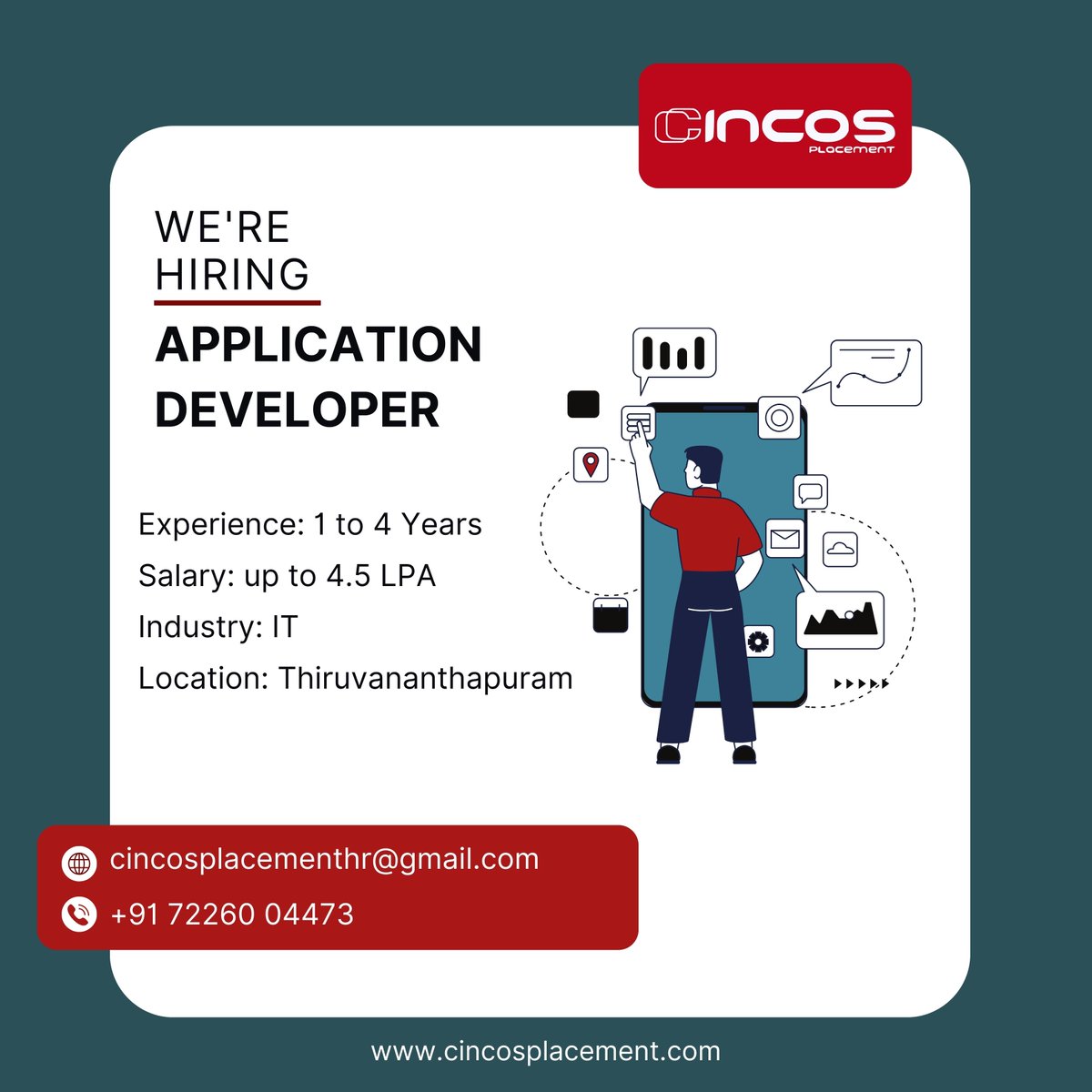 cincosplacement's tweet image. Join our team as an Application Developer and unleash your creativity. With the Best IT Placement Agency in Thiruvananthapuram.

#AppDeveloper #ThiruvananthapuramJobs #CodeMaster #BestITPlacementAgencyInThiruvananthapuram
#BestITPlacementConsultancyInThiruvananthapuram #Job