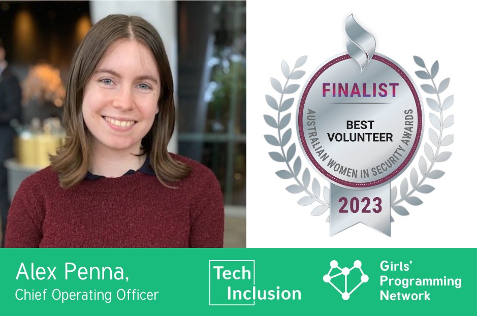 We couldn't be more proud of our COO, Alex Penna, who's been selected as one of the finalists for the Best Volunteer Award at the Australian Women in Security Awards for 2023!

We couldn't do it all without her! Good luck, Alex!