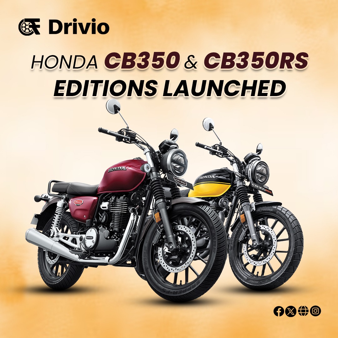 2023 Honda H’ness CB350 Legacy and CB350RS New Hue Editions redefine your ride!

Read more drivio.in/news/2023-hond…

#HondaHnessCB350 #CB350RSHueEdition #BikeEnthusiasts #RideTheLegacy #TwoWheelerNews #NewBikeLaunch #IndianBikers #HondaMotorcycles #drivio_official