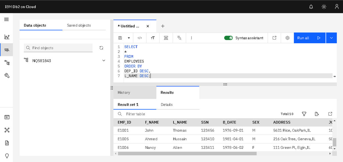 carlosegzf's tweet image. Day 84, working with SQL on IBM Db2 on Cloud, practicing with queries, querying based on patterns, grouping, limits and order!
#100DaysOfCode #SQL #Database #Data