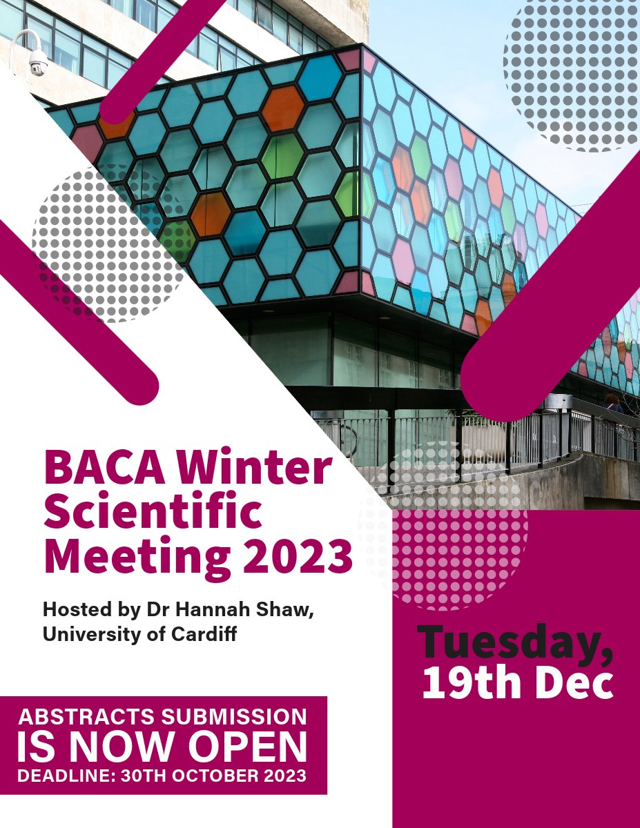 📢📢📢📢📢
Abstract submission is now open for our next Winter meeting hosted by Dr Hannah Shaw <a href="/DrHannahShaw/">Hannah Shaw</a>, Cardiff University <a href="/cardiffuni/">Cardiff University</a> 

baca-anatomy.co.uk/events/baca-wi… 
 
#Anatomy #Clinical #MedEd #CliniAnat