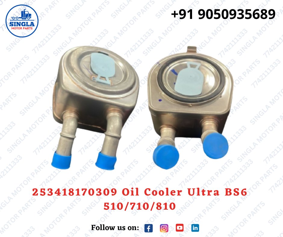 253418170309 Oil Cooler Ultra BS6 510 710 810 Tata
----
singlamotorparts.com/product/253418…
All types of light commercial and #heavyvehicleparts are available here, WhatsApp: 9050935689
#SinglaMotorParts #oilcooler #Ultra #BS6 #tata #engineparts #SpareParts
