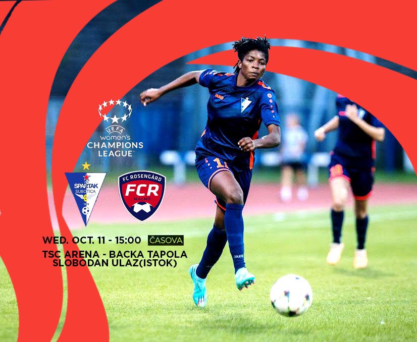 BoaduwaaDoris's tweet photo. 𝐌𝐀𝐓𝐂𝐇 𝐃𝐀𝐘 !!!

🎯 ŽFK Spartak 🆚 FC Rosengård 
⏰ 15:00 časova
🏆 UEFA liga šampiona (Runda 2)
🏟 TSC Arena - Bačka Topola
      Slobodan ulaz (istočna tribina)

#DB10 ✅ https://t.co/SpUTQ9CxpS