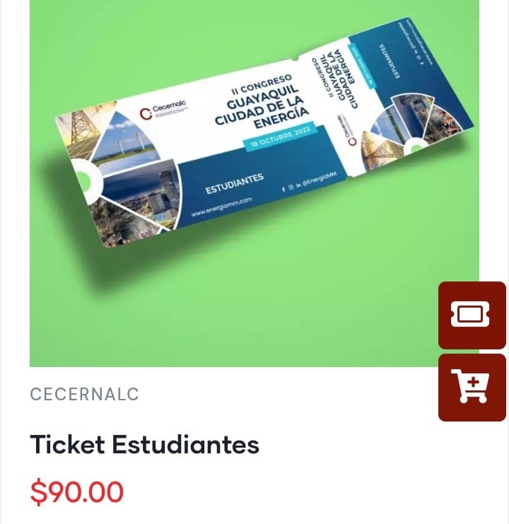 steviegamboa's tweet photo. Adquiere tus entradas al II CONGRESO GUAYAQUIL, CIUDAD DE LA ENERGÍA en https://t.co/shBUzUJkdF https://t.co/7o7OdoFNXI
y paga con tu tarjeta de crédito preferida. Solo quedan pocos cupos disponibles! https://t.co/7cl561tDEO