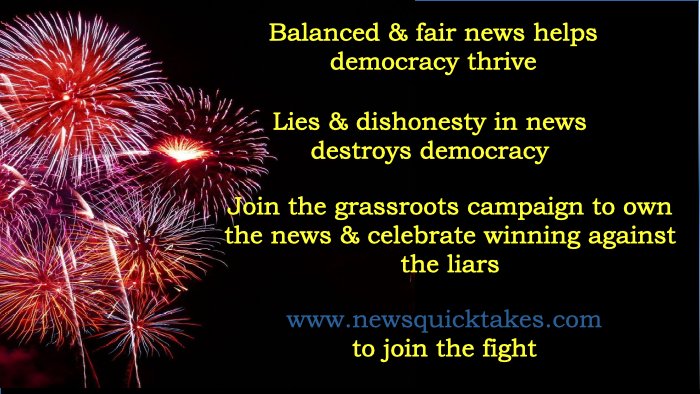 We're launching a fact-based TV service, utterly non-partisan, to clean up the news & make factual good again. Can you help us launch? Drop us a donation: newsquicktakes.com/donate/ Join in as a member: newsquicktakes.com/membership/ Discover more: newsquicktakes.com/updates/ Thank you! 🙏