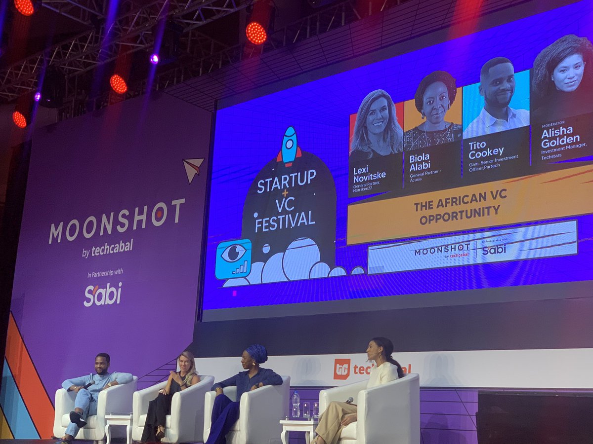 TechCabal (@techcabal) on Twitter photo Join the Main Stage where <a href="/biolaa1/">Biola Alabi</a>, <a href="/anovitske/">Lexi Novitske</a>, <a href="/IamAlishaGolden/">Alisha Golden</a> and Toti Cookey - Gam explore the opportunities in African VC:
They are discussing the current state of the VC landscape and what changes are occurring.
#MoonshotbyTechCabal Join the Main Stage where <a href="/biolaa1/">Biola Alabi</a>, <a href="/anovitske/">Lexi Novitske</a>, <a href="/IamAlishaGolden/">Alisha Golden</a> and Toti Cookey - Gam explore the opportunities in African VC:
They are discussing the current state of the VC landscape and what changes are occurring.
#MoonshotbyTechCabal