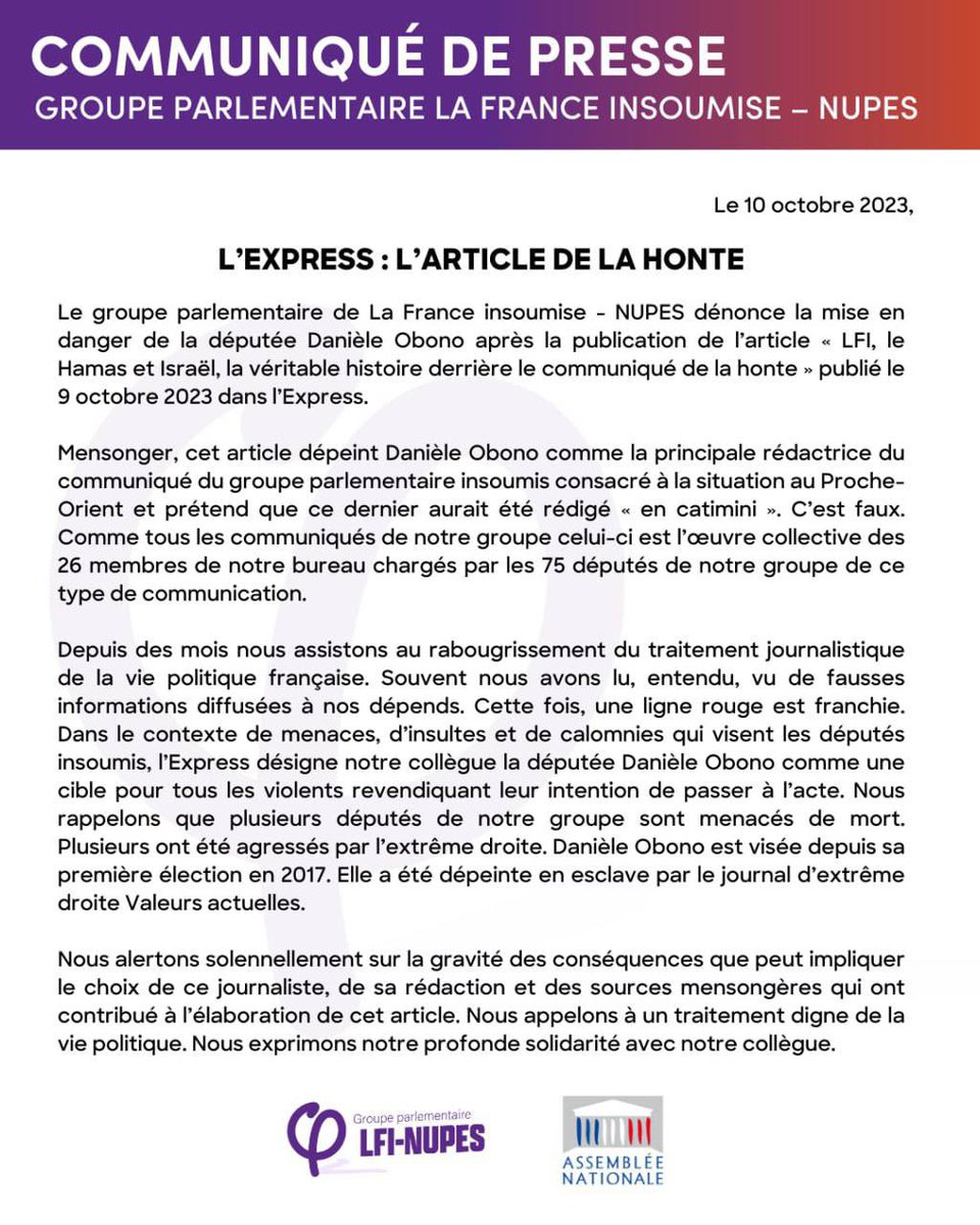 Mathilde Panot tweet media