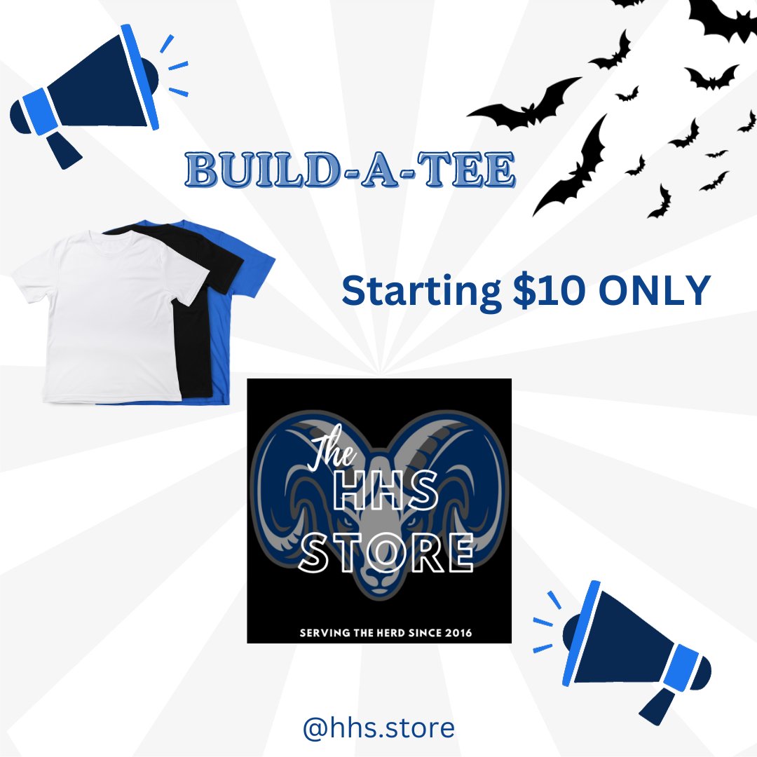 HightstownStore's tweet photo. Don't Forget our Build-a-Tee in the HHS Store now!!! | Open Lunch 1 &amp; 2 | CASH ONLY | #servingtheherd https://t.co/aYNKc8S52d