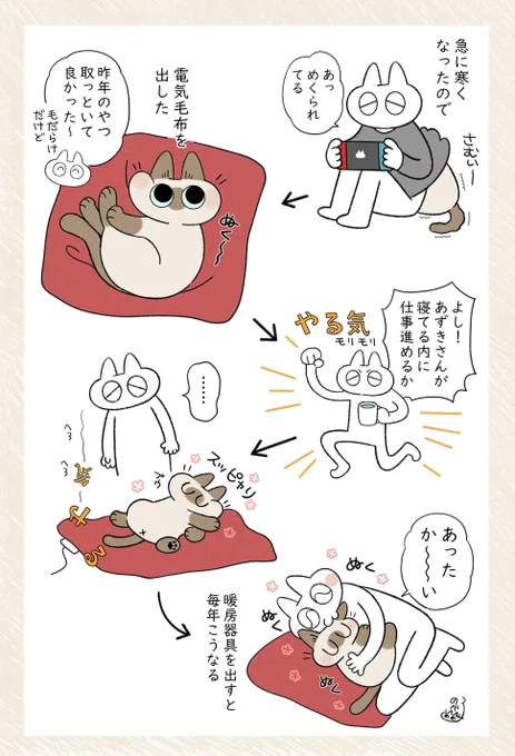 今年も寒い季節がやってきました #シャム猫あずきさんは世界の中心