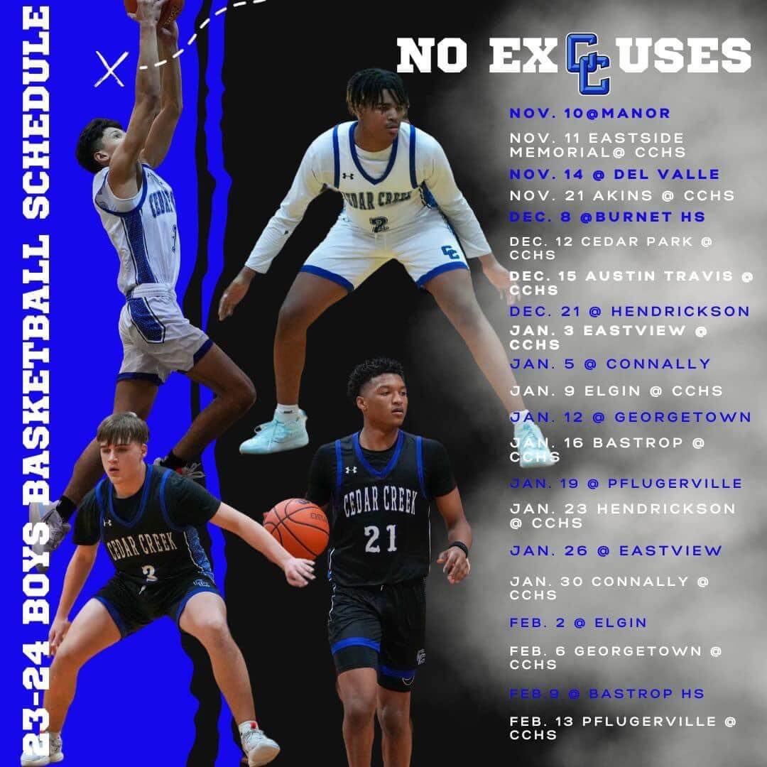 23-24 Schedule 
Come check us out!
#NoExcuses