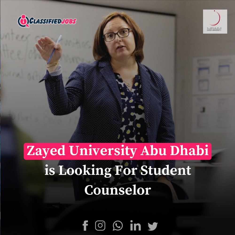 #ZayedUniversity is currently seeking a dedicated individual for the post of Senior #StudentCounselor for their #Dubai campus.
For more information click the link
classifiedjobs.ae/job/senior-stu…
#classifiedjobs #فلسطين #PAKvSL #Israel #Hamas #بوخالد_ذخر_للعرب #غزه_الان #اسرائيل #Gaza