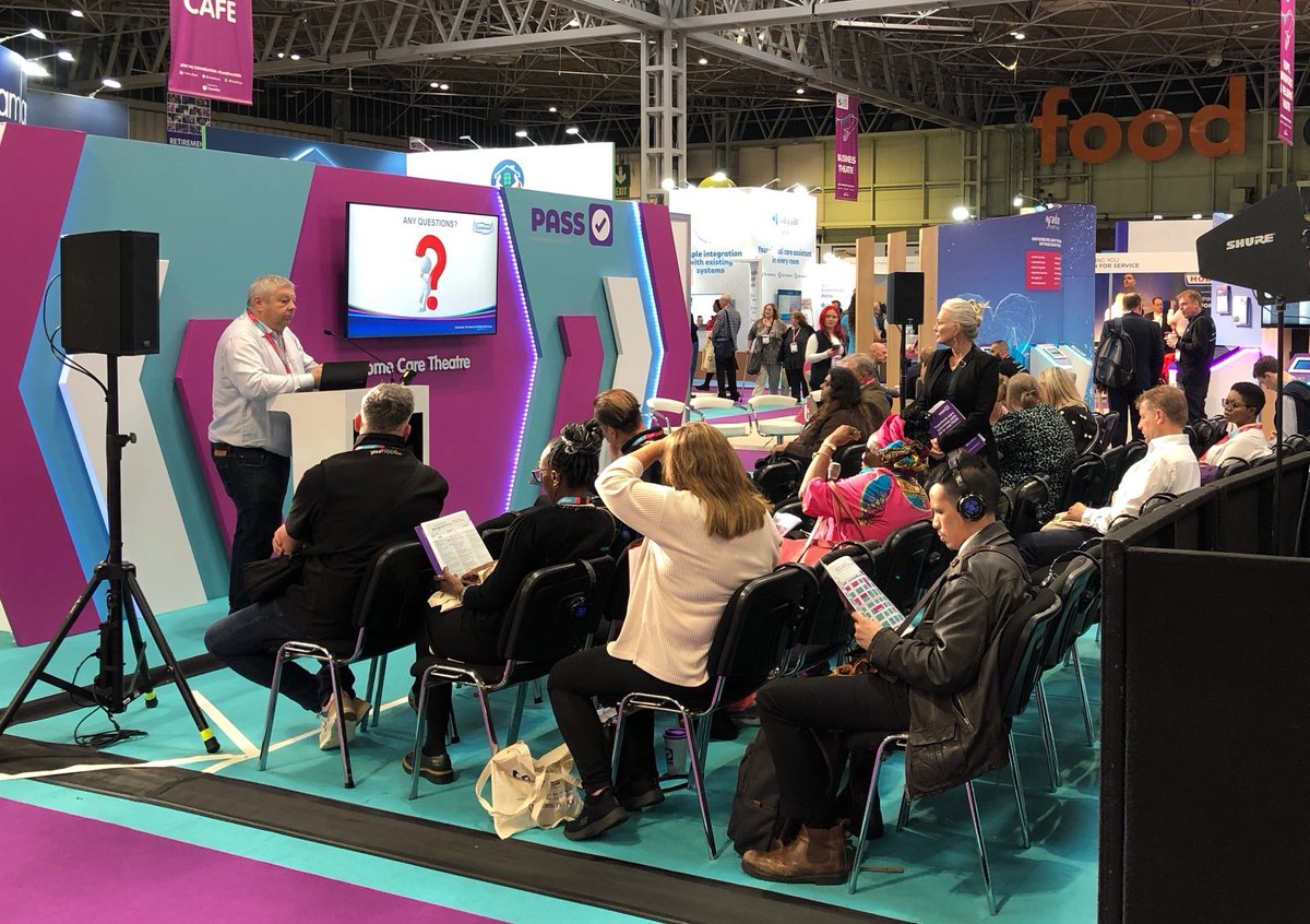 homecareassn's tweet image. David Glover drawing a crowd at our #Homecare Theatre ... #CareShow2023