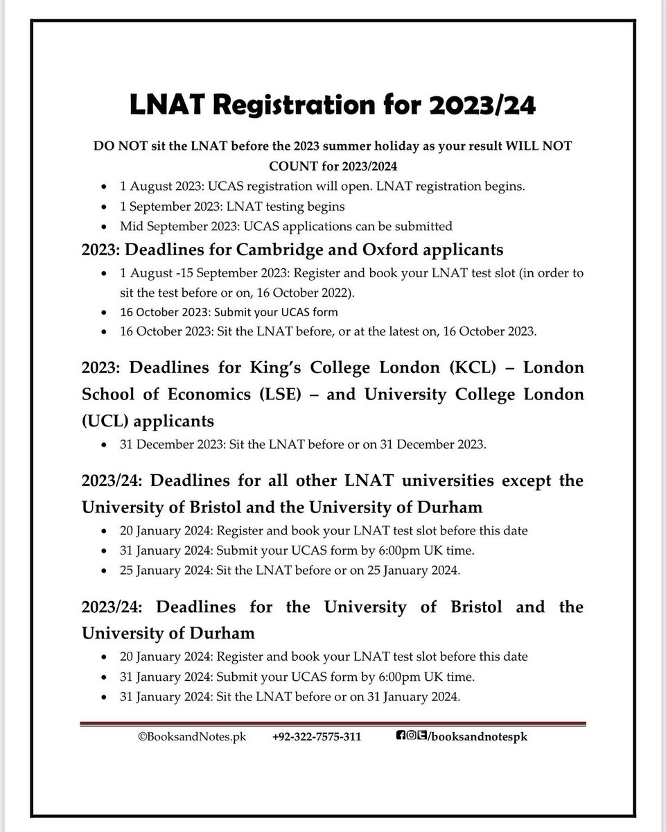 BooksandNotesPK's tweet image. booksandnotespk LANT Guide for upcoming UK based National Admissions Test for Law is now available at @booksandnotespk

For home delivery: Call/whatsapp at: 
+ 92 322 75 75 311
#LLB #LNAT #UCAS #Oxford #UCL #Kings #MCQ #LSE #essay