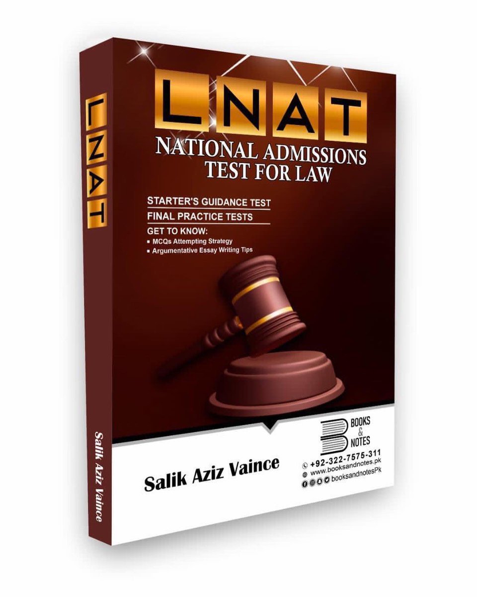 BooksandNotesPK's tweet image. booksandnotespk LANT Guide for upcoming UK based National Admissions Test for Law is now available at @booksandnotespk

For home delivery: Call/whatsapp at: 
+ 92 322 75 75 311
#LLB #LNAT #UCAS #Oxford #UCL #Kings #MCQ #LSE #essay