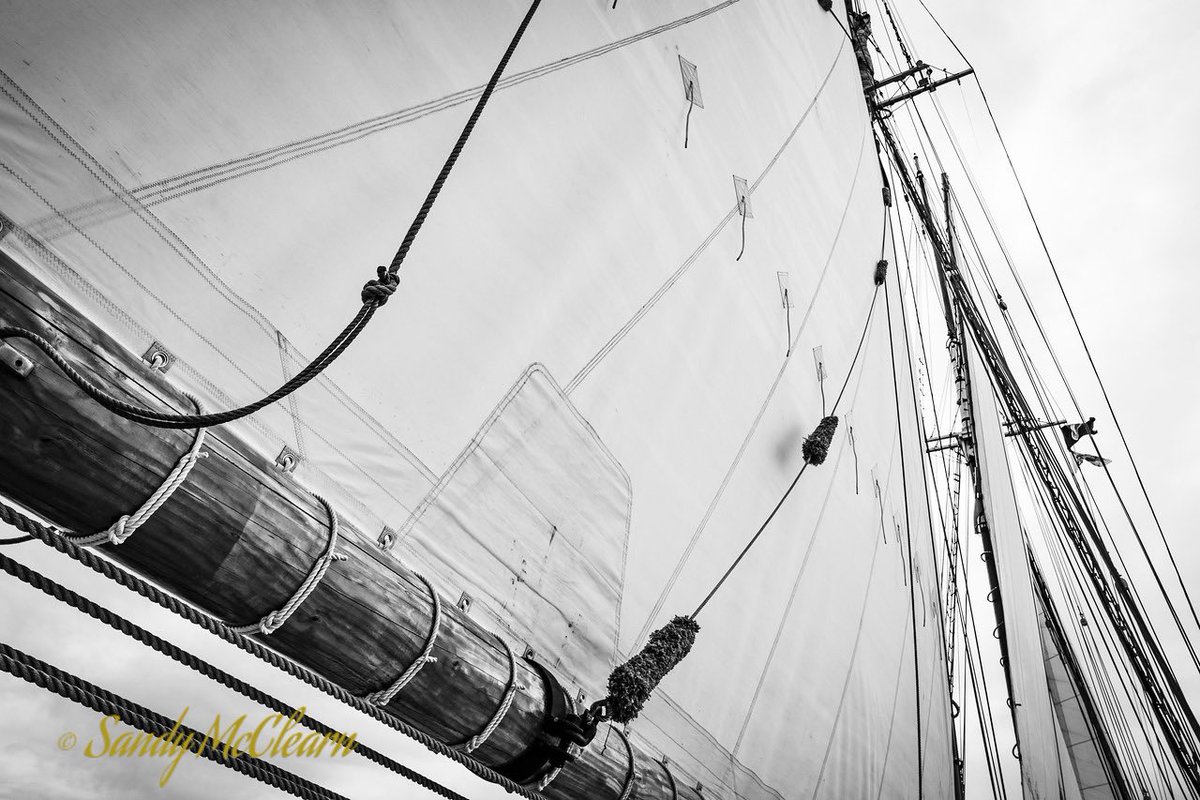 Two images of the mainsail on Bluenose II. #blackandwhitephotography #sailingphotography #boatphotography #maritimephotography #imagesofcanada #cangeotravel @SailBluenoseII @gloucester2013