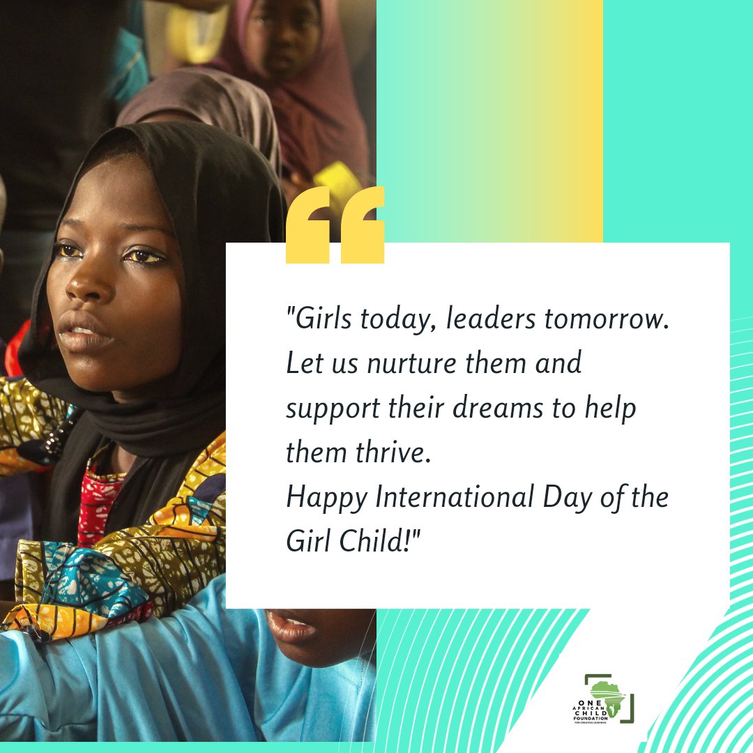 OneAfricanChild (@1african_child) on Twitter photo Happy International Day of the Girl Child!
#GirlsCanLead #IDGC #InternationalDayoftheGirlChild #Empower #Nurture #Dreams #thegirlchild #OneAfricanChild Happy International Day of the Girl Child!
#GirlsCanLead #IDGC #InternationalDayoftheGirlChild #Empower #Nurture #Dreams #thegirlchild #OneAfricanChild