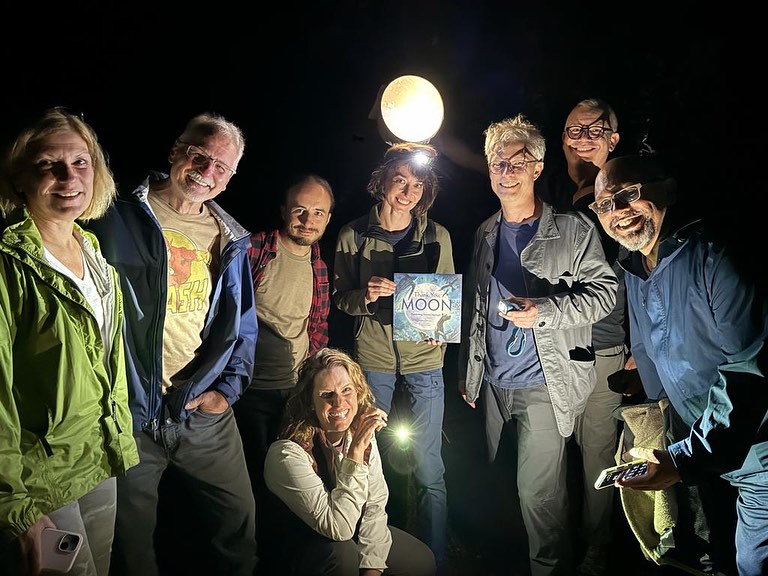 Melissa Stewart (@mstewartscience) on Twitter photo Children's Book Creators for Conservation celebrate the book birthday of Thank You, Moon during a night safari in South Africa.
L to R: <a href="/candacemfleming/">Candace Fleming</a> Eric Rohmann <a href="/CorbanWilkin/">Corban Wilkin</a> <a href="/megosphere/">Meg Fleming</a> (front) @jessicalanan <a href="/BrianFloca/">Brian Floca</a> <a href="/johnroccoart/">John Rocco</a> Greg Neri Photo by <a href="/Hayley_Rocco/">Hayley Rocco</a> Children's Book Creators for Conservation celebrate the book birthday of Thank You, Moon during a night safari in South Africa.
L to R: <a href="/candacemfleming/">Candace Fleming</a> Eric Rohmann <a href="/CorbanWilkin/">Corban Wilkin</a> <a href="/megosphere/">Meg Fleming</a> (front) @jessicalanan <a href="/BrianFloca/">Brian Floca</a> <a href="/johnroccoart/">John Rocco</a> Greg Neri Photo by <a href="/Hayley_Rocco/">Hayley Rocco</a>