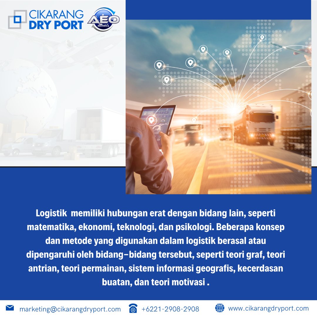 Logistik adalah ilmu yang luas & tidak hanya tentang bongkar muat barang saja, banyak bidang lain yang menggunakan ilmu logistik.

#cikarangdryport #dryport #port #logistic #warehouse #openyard #bondedlogisticcenter #emplacement #emptydepot #indonesia #funfacts #tahukahkamu