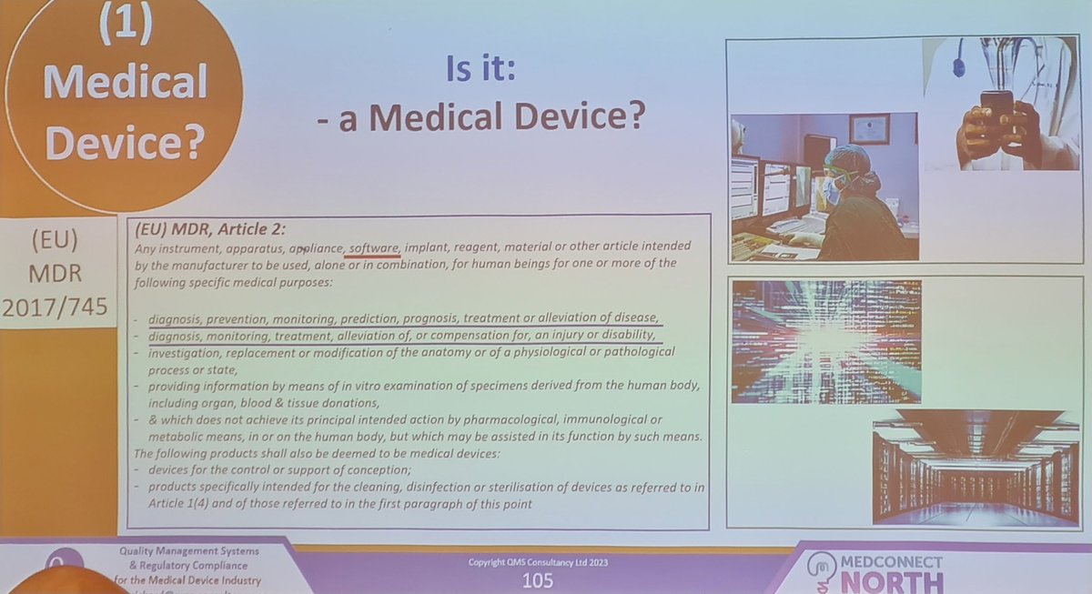 Software can be a medical device (from regulatory point of view)

#MedTechNENC