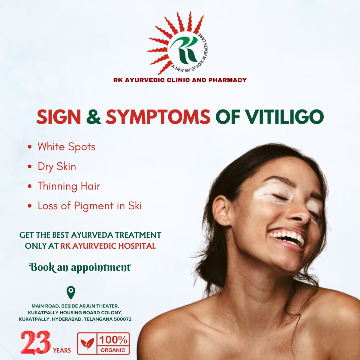 rkayurvedic_hyd's tweet image. Embrace Differences, Inspire Unity: Vitiligo Treated at RK Ayurvedic 
Diversity is our strength, and unity is our power. At RK Ayurvedic
#RKAyurvedic #EmbraceDifferences #InspireUnity #NaturalBeauty #RestoreYourGlow #ExpertCare #SkinRestoration #CelebrateIndividuality #Ayurvedic
