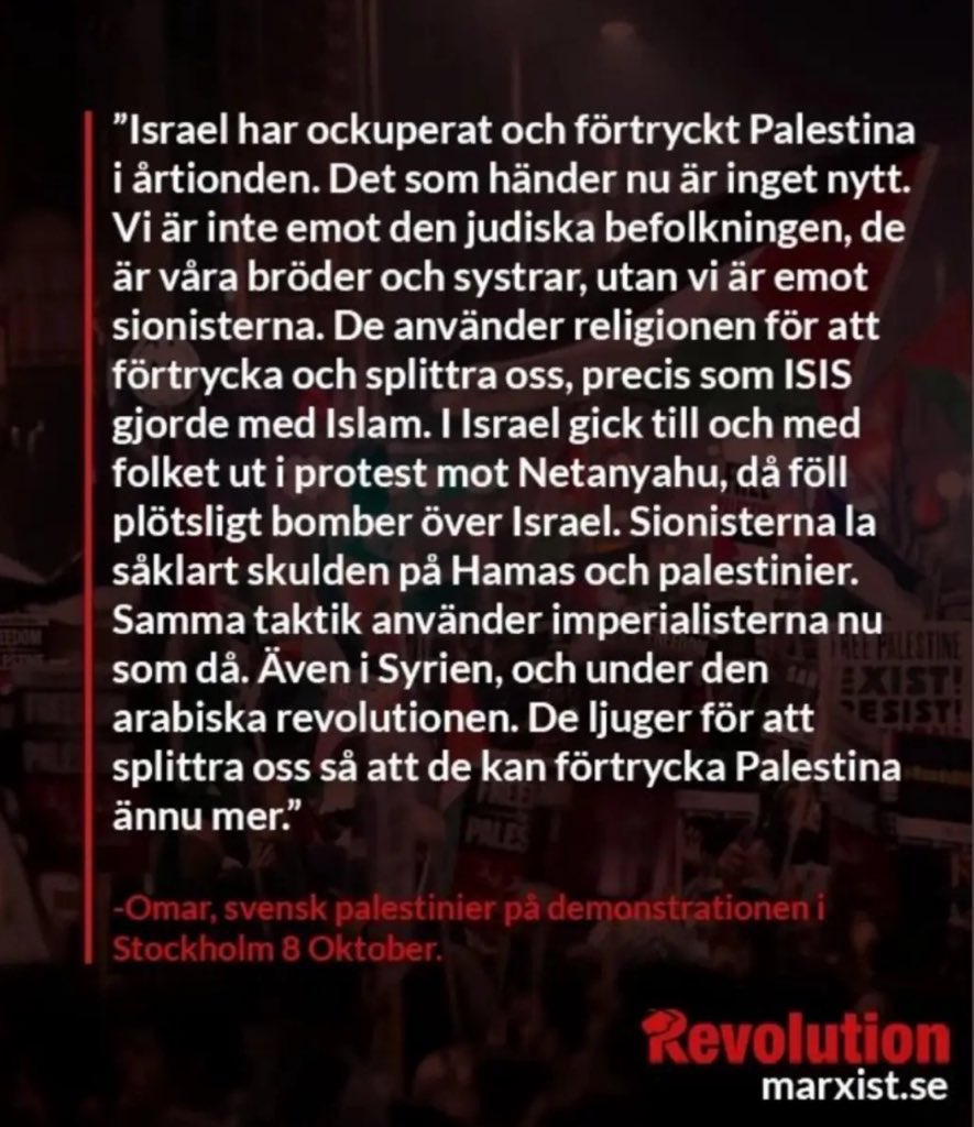 Marxistiska studenter i Lund (omdöpa till Revolution Malmö, samma personer) försvarar Hamas och beskyller Israel. 

De är fortfarande med i Akademiska Föreningen (<a href="/aflund/">AkademiskaFöreningen</a>) och har tidigare försvarat Sovjet på AF:s konto. 

Dags att peta antisemiterna?