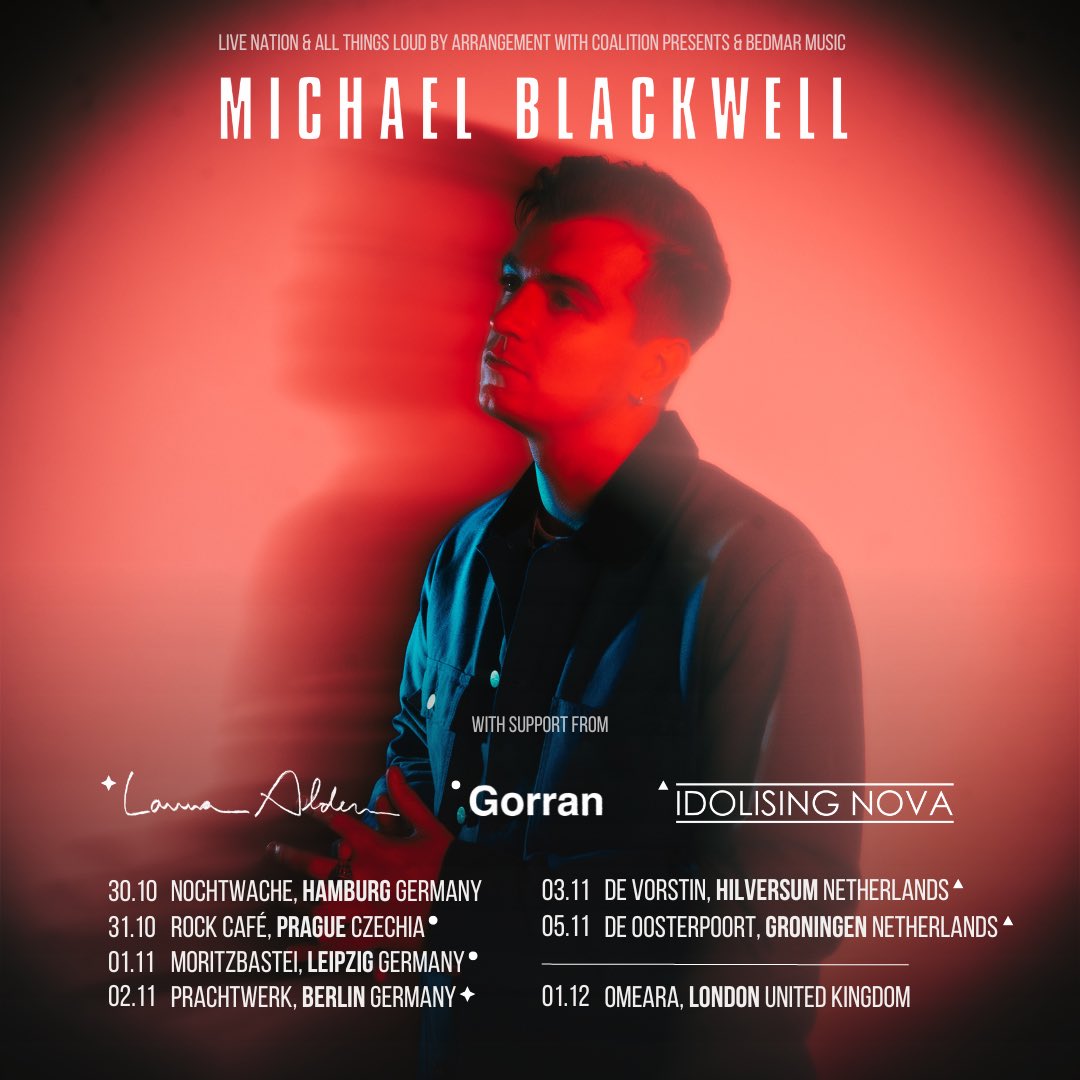 :: So excited to announce that I will have 3 brilliant artists joining me on my European tour. Can’t wait to be out on the road with @_Gorran , @IdolisingNova and @lauraaldenofficial 🚌 see you somewhere on tour! ::