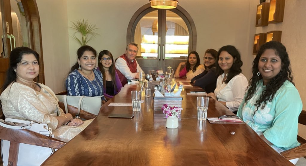 UKinHyderabad's tweet photo. Inspiring to meet #Chevening fellows (most of them working in STEM fields) to know about their professional journeys and Chevening lives in the UK 🇬🇧 

I am so charged listening to their stories. 

#DayOfTheGirl https://t.co/RdiRTqyGkG